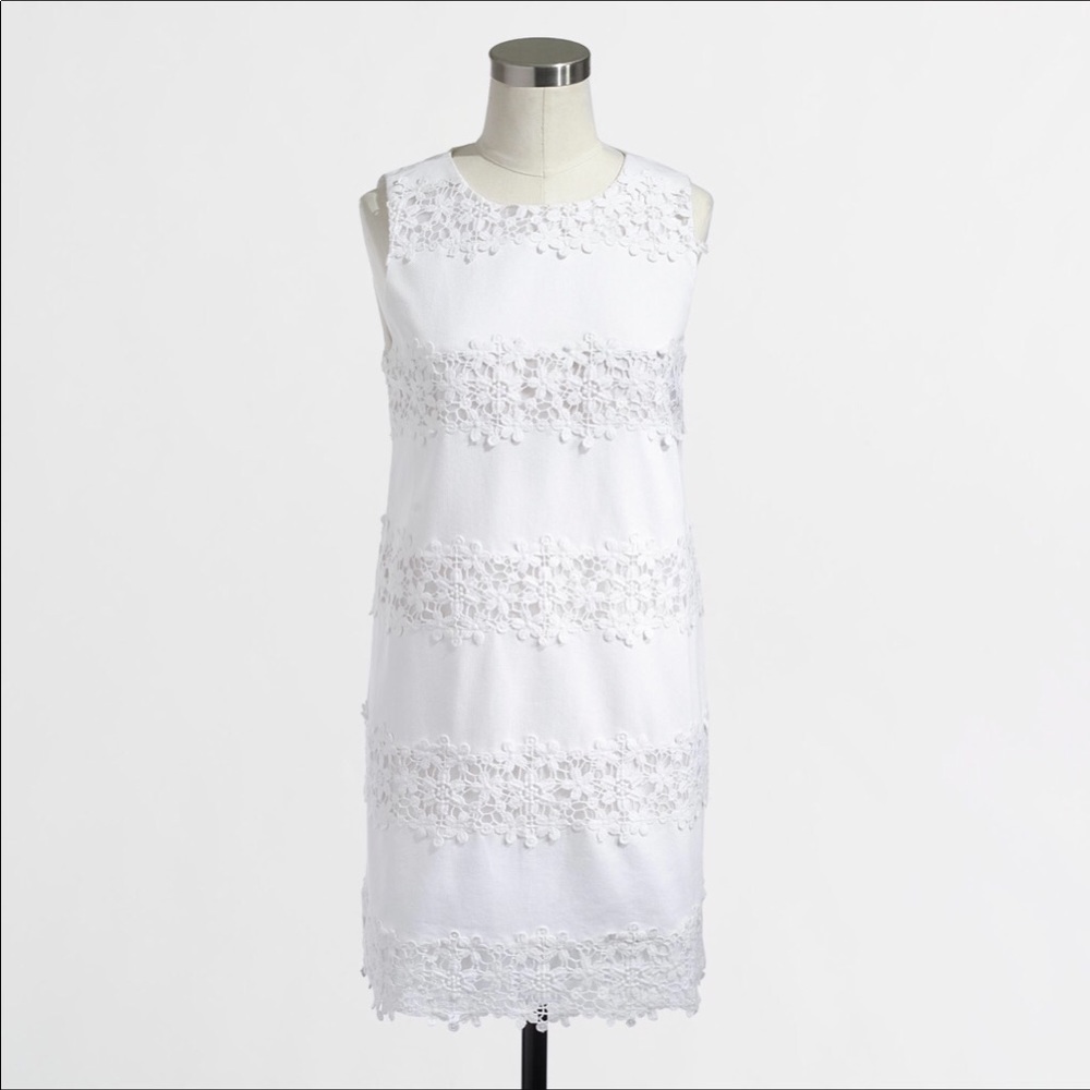 JCREW lace striped shift dress (white) - Picture 2 of 4